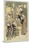 Three Coutesans of the Ogiya House and their Attendants-Katsukawa Shunsho-Mounted Giclee Print