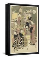 Three Coutesans of the Ogiya House and their Attendants-Katsukawa Shunsho-Framed Stretched Canvas