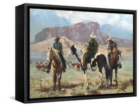 Three Cowboys-Carolyne Hawley-Framed Stretched Canvas