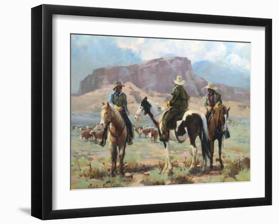 Three Cowboys-Carolyne Hawley-Framed Art Print