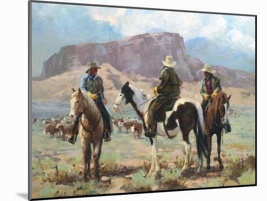 Three Cowboys-Carolyne Hawley-Mounted Art Print