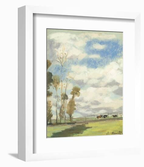 Three Cows in a Pasture-Claude Monet-Framed Premium Giclee Print