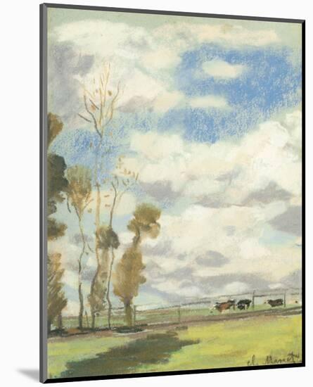 Three Cows in a Pasture-Claude Monet-Mounted Premium Giclee Print