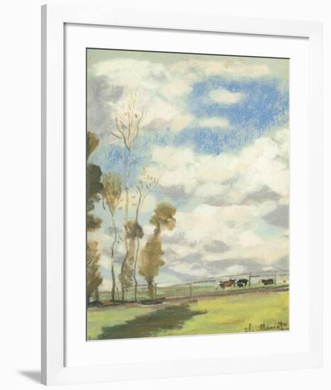 Three Cows in a Pasture-Claude Monet-Framed Premium Giclee Print