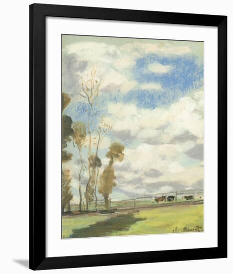 Three Cows in a Pasture-Claude Monet-Framed Premium Giclee Print