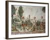 Three Creoles Playing Ball, Fresco, Peru, 18th Century-null-Framed Giclee Print