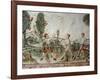 Three Creoles Playing Ball, Fresco, Peru, 18th Century-null-Framed Giclee Print