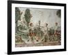 Three Creoles Playing Ball, Fresco, Peru, 18th Century-null-Framed Giclee Print