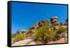 Three Crosses on a Hillside in the Arizona Desert-hpbfotos-Framed Stretched Canvas