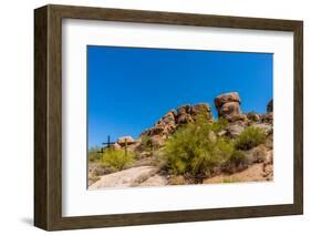 Three Crosses on a Hillside in the Arizona Desert-hpbfotos-Framed Photographic Print
