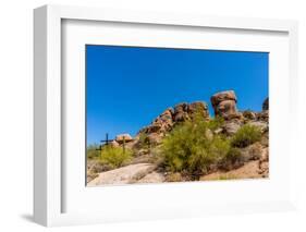 Three Crosses on a Hillside in the Arizona Desert-hpbfotos-Framed Photographic Print