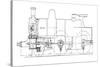 Three-cylinder Compound Steam Locomotive-Mark Sykes-Stretched Canvas