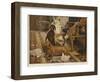 Three Dachshunds around a Chair in a Living Room-Otto Weber-Framed Giclee Print