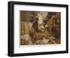 Three Dachshunds around a Chair in a Living Room-Otto Weber-Framed Giclee Print