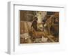 Three Dachshunds around a Chair in a Living Room-Otto Weber-Framed Giclee Print