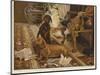 Three Dachshunds around a Chair in a Living Room-Otto Weber-Mounted Giclee Print