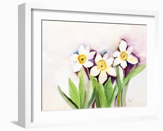 Three Daffodils-Neela Pushparaj-Framed Giclee Print