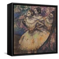 Three dancers. Around 1895. Pastel on paper.-Edgar Degas-Framed Stretched Canvas