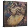 Three dancers. Around 1895. Pastel on paper.-Edgar Degas-Stretched Canvas