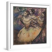 Three dancers. Around 1895. Pastel on paper.-Edgar Degas-Framed Giclee Print