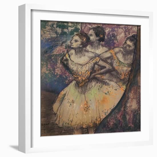 Three dancers. Around 1895. Pastel on paper.-Edgar Degas-Framed Giclee Print