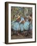 Three dancers (blue skirts, red corsages). Around 1903. Pastel-Edgar Degas-Framed Giclee Print