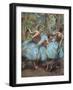 Three dancers (blue skirts, red corsages). Around 1903. Pastel-Edgar Degas-Framed Giclee Print