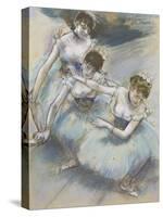 Three Dancers in a Diagonal Line on the Stage, C.1882-Edgar Degas-Stretched Canvas