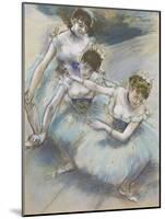 Three Dancers in a Diagonal Line on the Stage, C.1882-Edgar Degas-Mounted Giclee Print