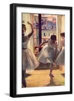 Three Dancers in a Practice Room-Edgar Degas-Framed Art Print