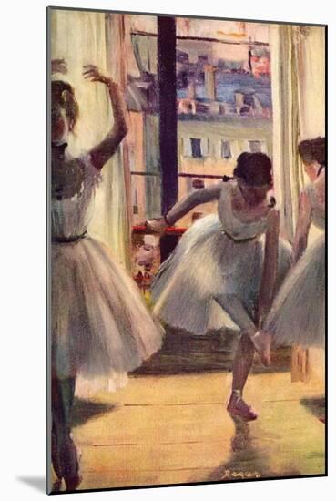 Three Dancers in a Practice Room-Edgar Degas-Mounted Art Print