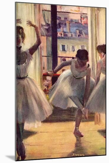 Three Dancers in a Practice Room-Edgar Degas-Mounted Art Print