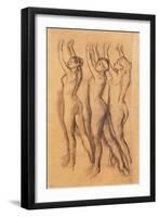 Three Dancers in Bodysuits, with Raised Arms-Edgar Degas-Framed Giclee Print