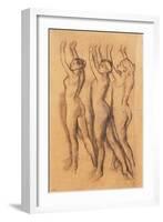 Three Dancers in Bodysuits, with Raised Arms-Edgar Degas-Framed Giclee Print