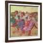 Three Dancers in Peasant Costume-Edgar Degas-Framed Giclee Print