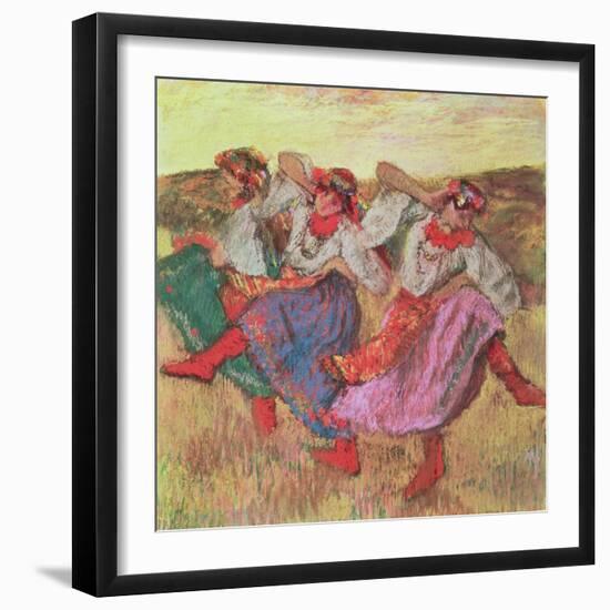 Three Dancers in Peasant Costume-Edgar Degas-Framed Giclee Print