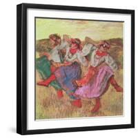 Three Dancers in Peasant Costume-Edgar Degas-Framed Giclee Print
