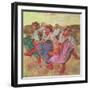 Three Dancers in Peasant Costume-Edgar Degas-Framed Giclee Print