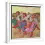 Three Dancers in Peasant Costume-Edgar Degas-Framed Giclee Print