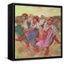 Three Dancers in Peasant Costume-Edgar Degas-Framed Stretched Canvas