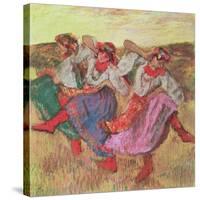 Three Dancers in Peasant Costume-Edgar Degas-Stretched Canvas