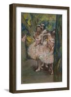 Three dancers in salmon skirts. 1904-1906. Pastel-Edgar Degas-Framed Giclee Print