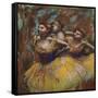 Three Dancers (Yellow Skirts, Blue Blouses)-Edgar Degas-Framed Stretched Canvas