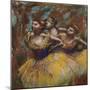 Three Dancers (Yellow Skirts, Blue Blouses)-Edgar Degas-Mounted Giclee Print