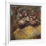 Three Dancers (Yellow Skirts, Blue Blouses)-Edgar Degas-Framed Giclee Print