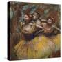 Three Dancers (Yellow Skirts, Blue Blouses)-Edgar Degas-Stretched Canvas