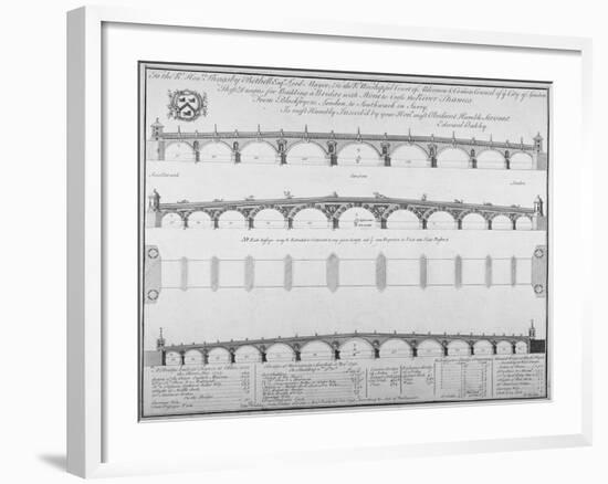 Three Designs by Edward Oakley for Blackfriars Bridge, 1756-Benjamin Cole-Framed Giclee Print