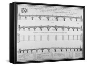 Three Designs by Edward Oakley for Blackfriars Bridge, 1756-Benjamin Cole-Framed Stretched Canvas