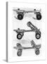 Three Different Kinds of Roller Skates-null-Stretched Canvas