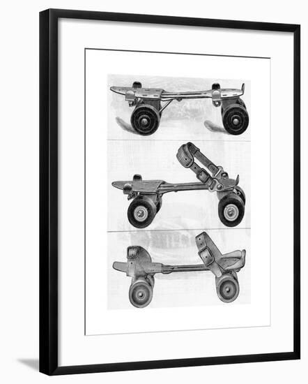 Three Different Kinds of Roller Skates-null-Framed Giclee Print